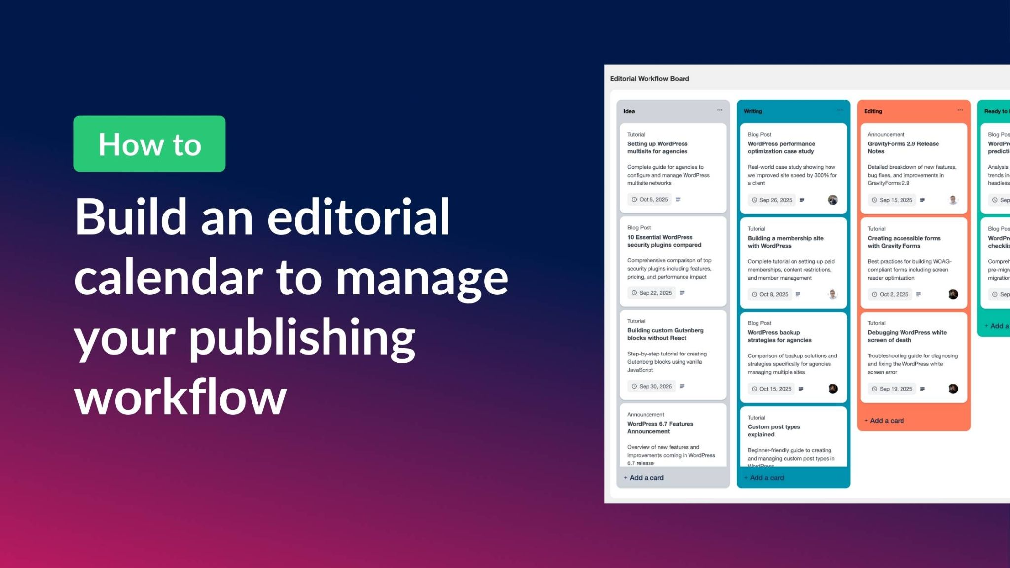 How to build an editorial calendar to manage your publishing workflow
