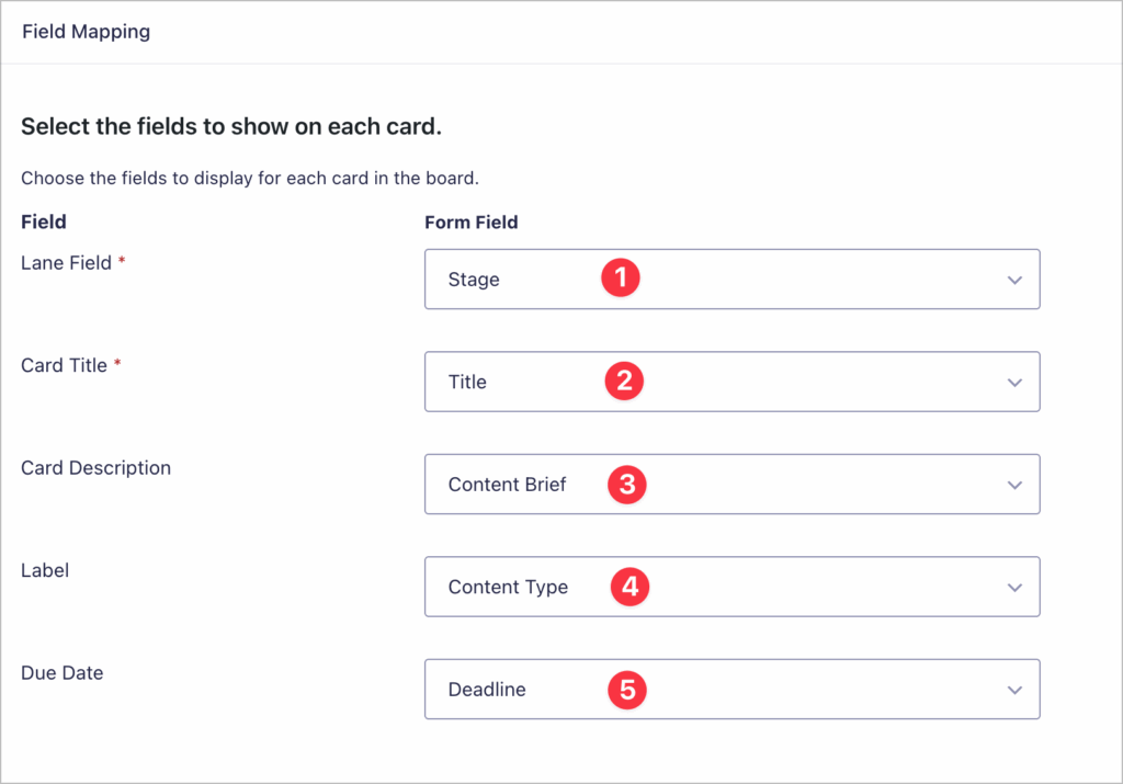 Field mappings in GravityBoard