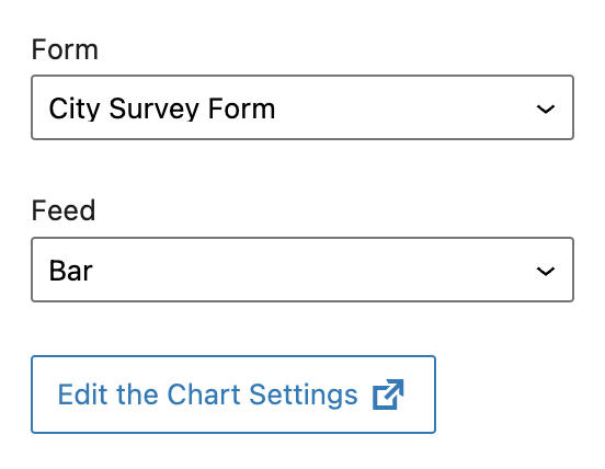 Form and feed dropdowns with a link to edit chart settings