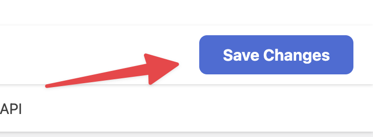 Arrow pointing to the Save Changes button in a user interface guide
