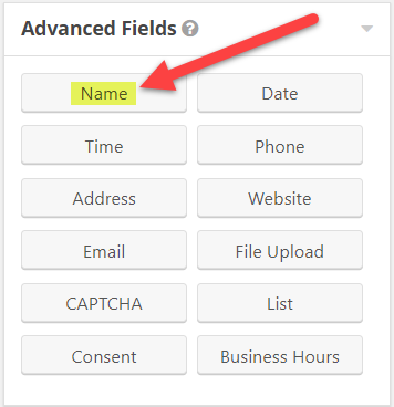 Highlighted "Name" field in sorting options under "Advanced Fields"