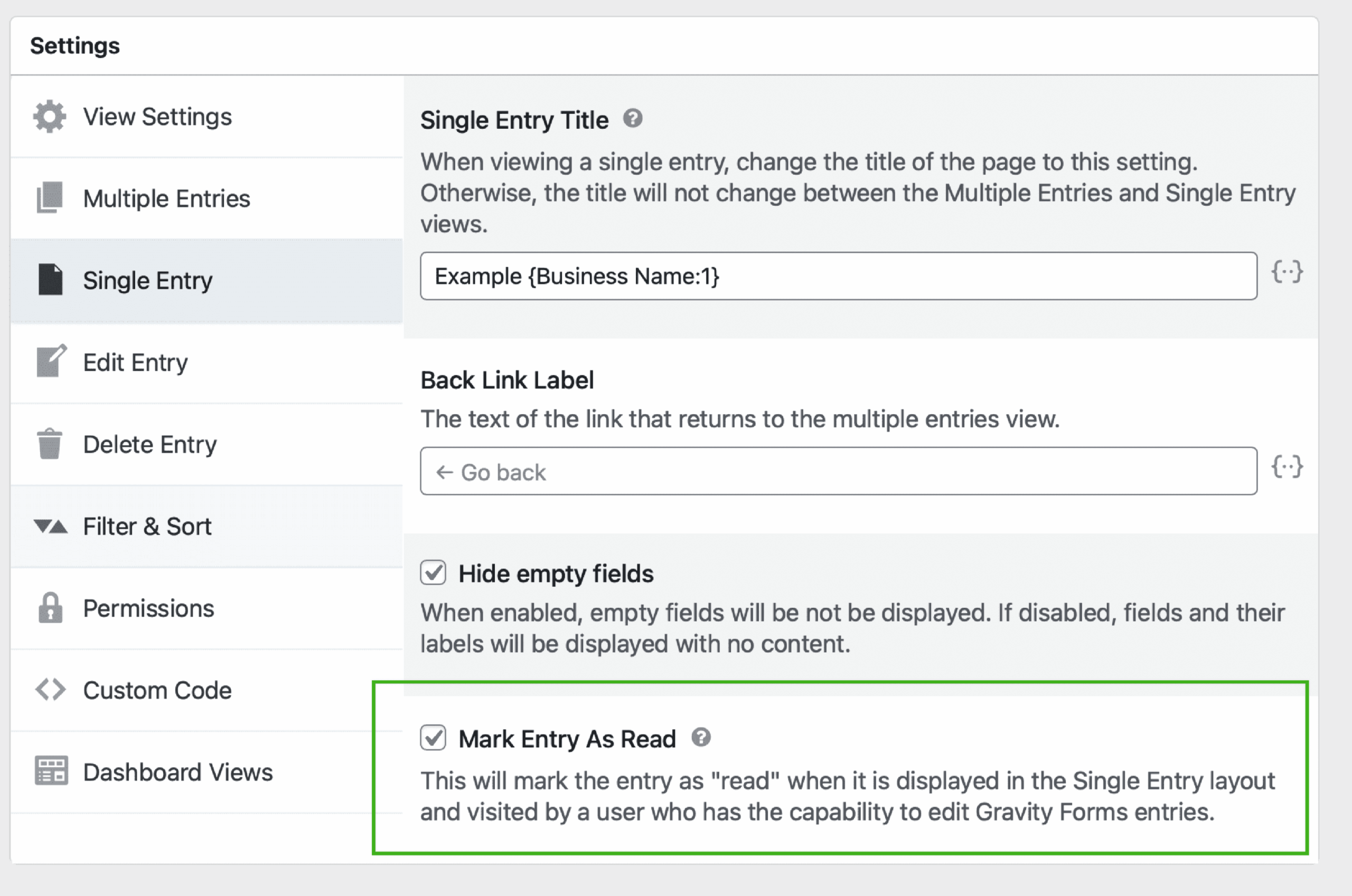 Image from Article: Automatically marking Gravity Forms entries as "Read"