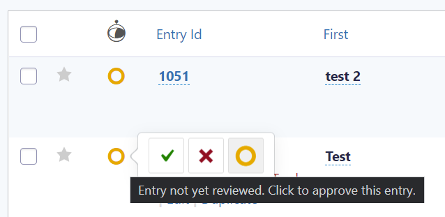 Form submission options include approve, reject, and hold for entry review