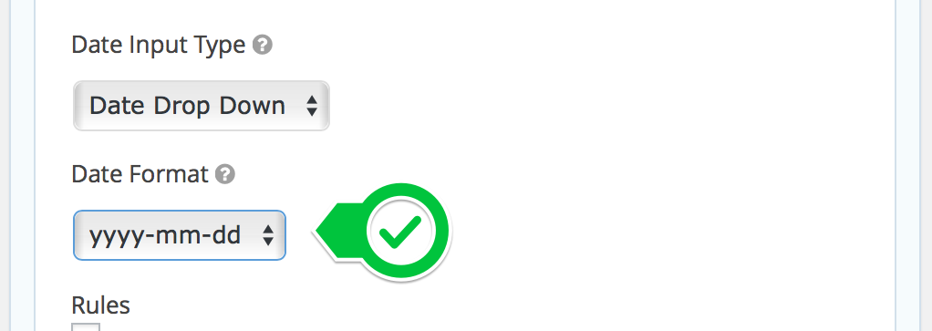 Date Format field setting