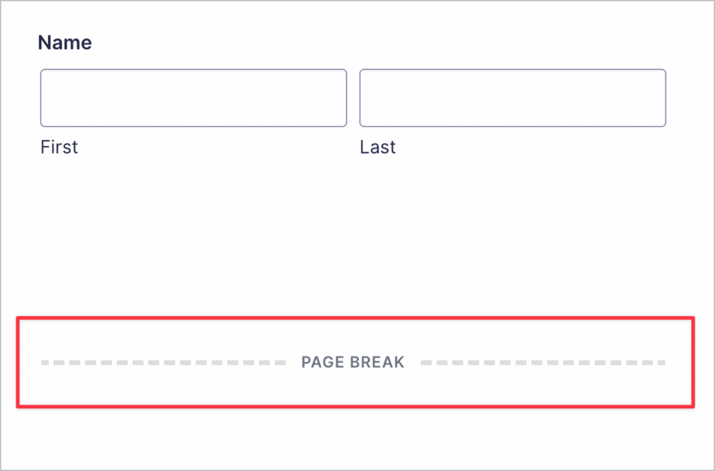 The Gravity Forms "Page" field for creating multi-page forms