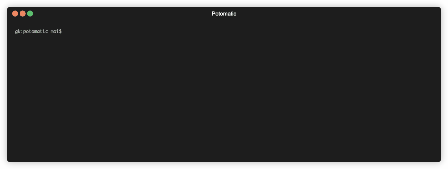 Terminal showing Potomatic in action