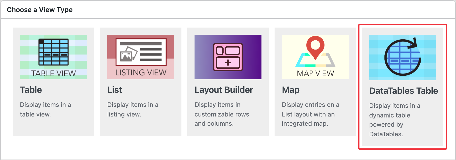 The GravityView DataTables Table layout