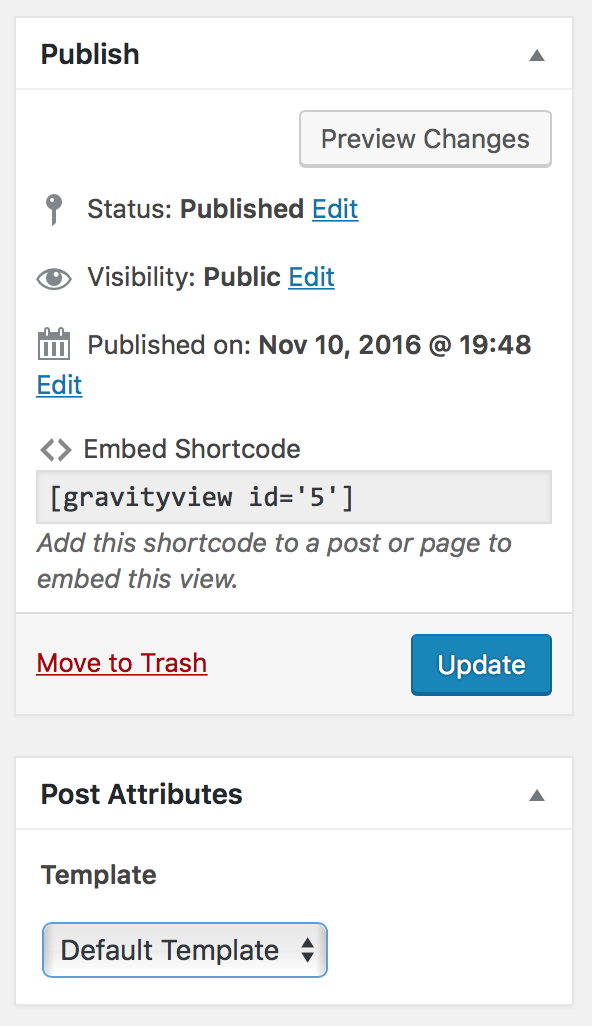 Post Attributes metabox