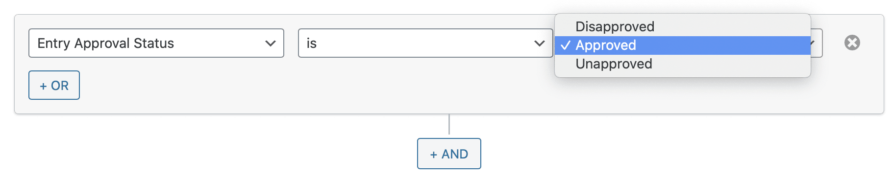 Select the approval status