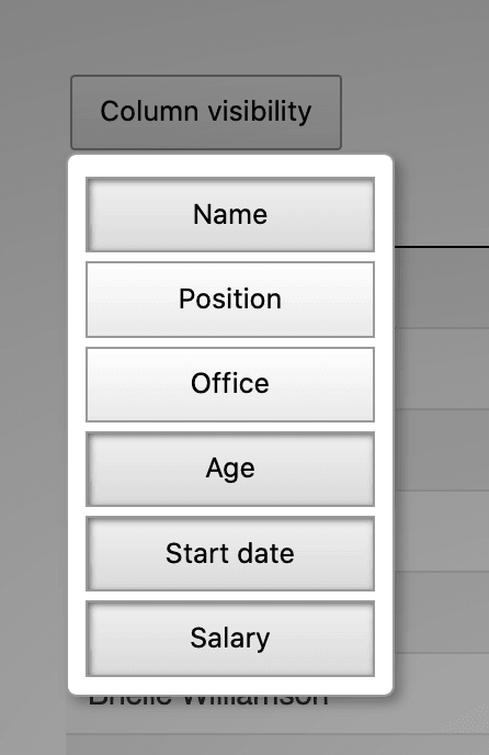 Screenshot of the Column Visibility setting