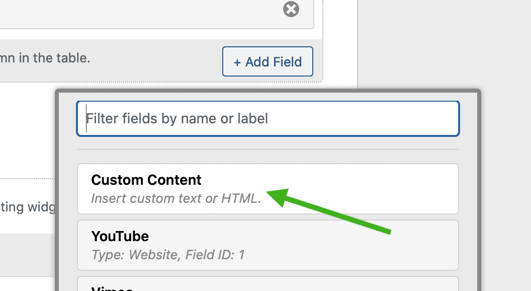 Screenshot of Add View button