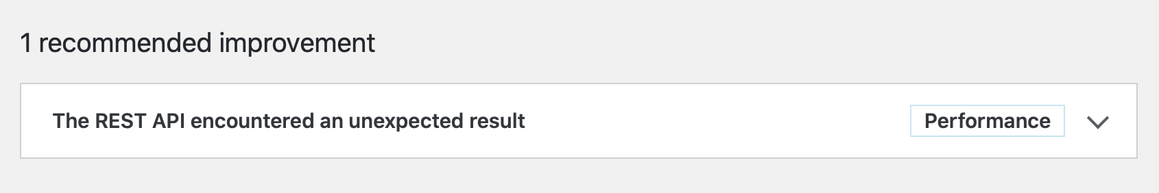 Screenshot of the Site Health report, with 'The REST API encountered an unexpected result' visible.