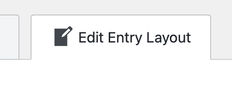 Edit Entry Layout tab