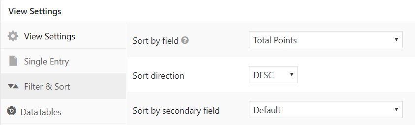 Sorting a View by a Number field in Descending order to create a leaderboard