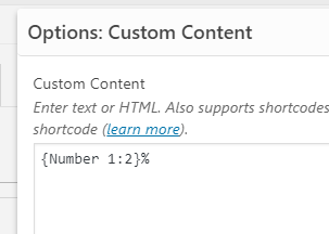 Adding a percent sign next to the merge tag for a number field