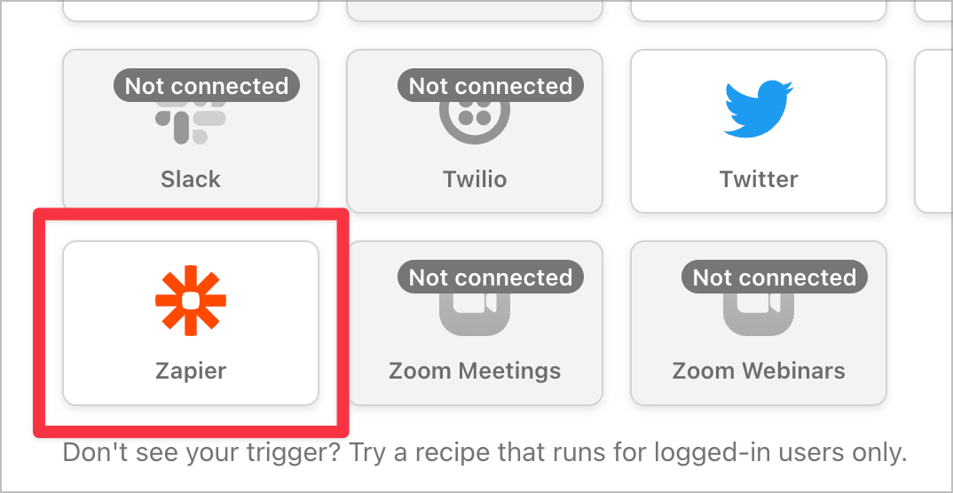 Selecting the Zapier integration as the action in Uncanny Automator