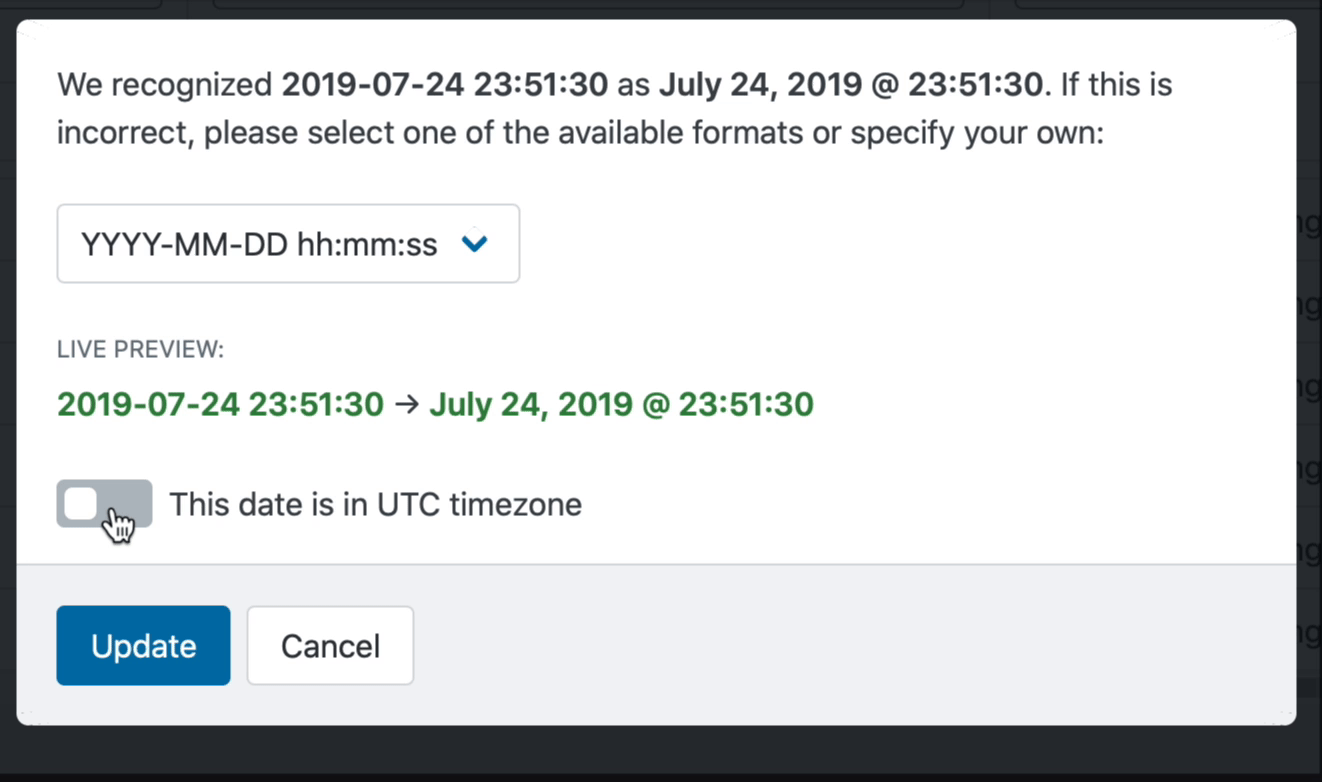 GIF toggling date setting