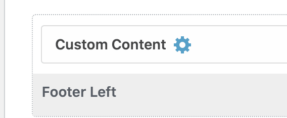 Screenshot of the gear icon of the Custom Content field