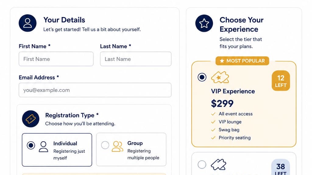 Complex registration forms