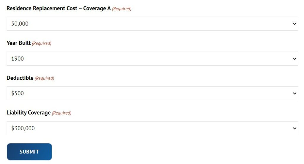 Instant insurance estimates