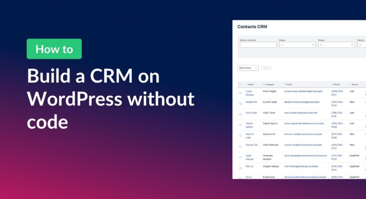 How to build a CRM on WordPress without code