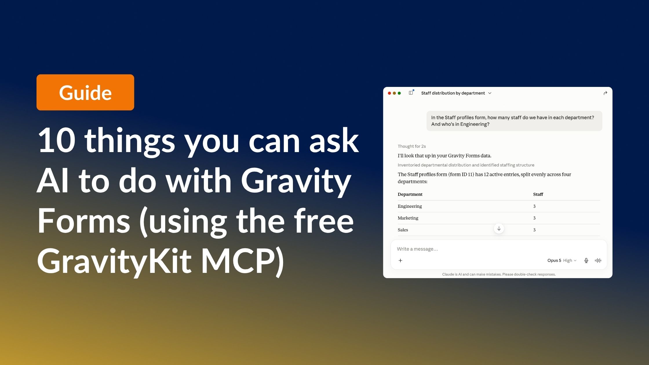 10 things you can ask AI to do with Gravity Forms (using the free GravityKit MCP)