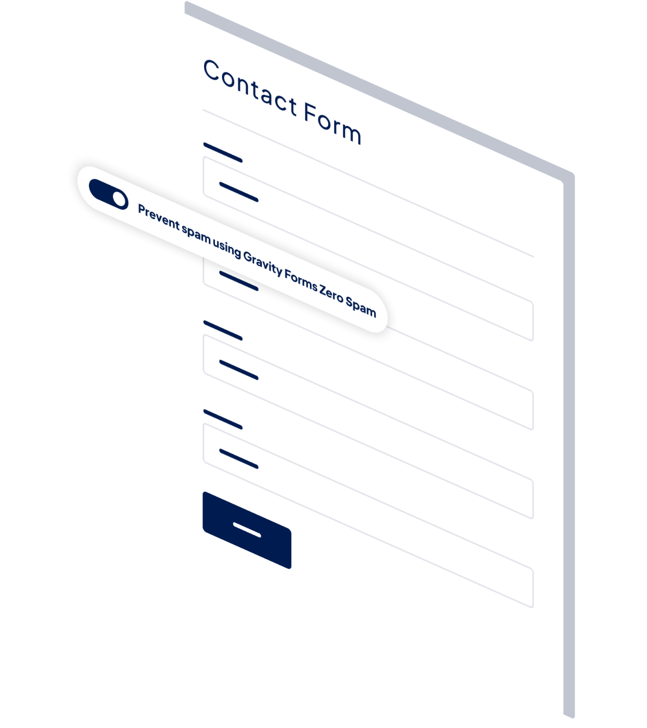 A layered view of the 'Prevent spam using Gravity Forms Zero Spam' toggle setting
