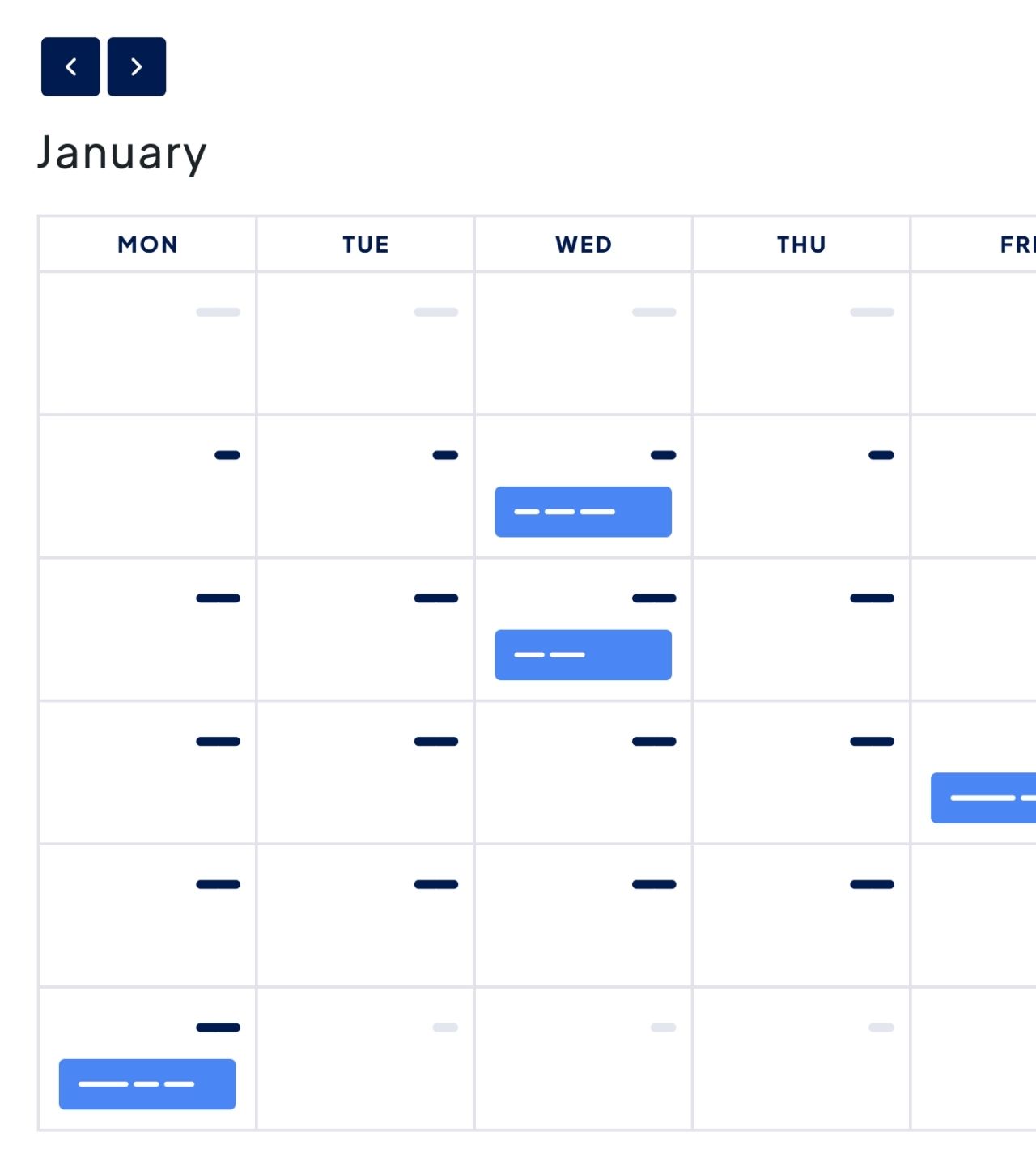 Calendar layout