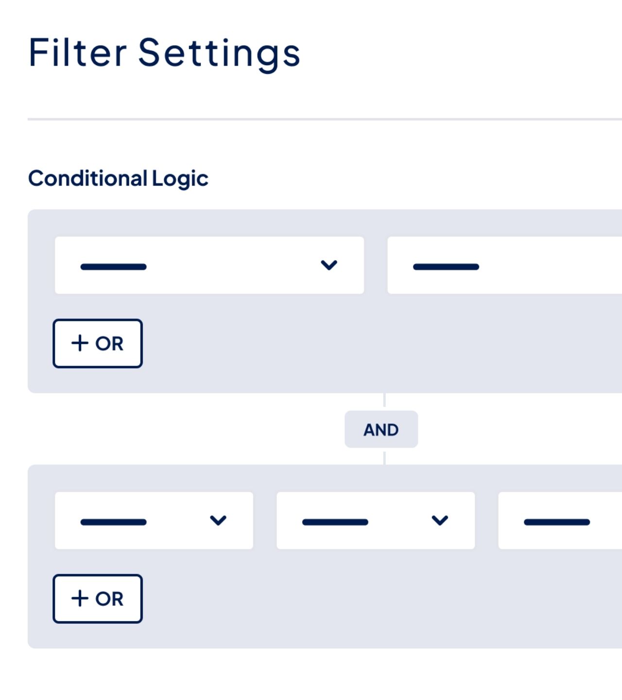 Advanced conditional logic filters