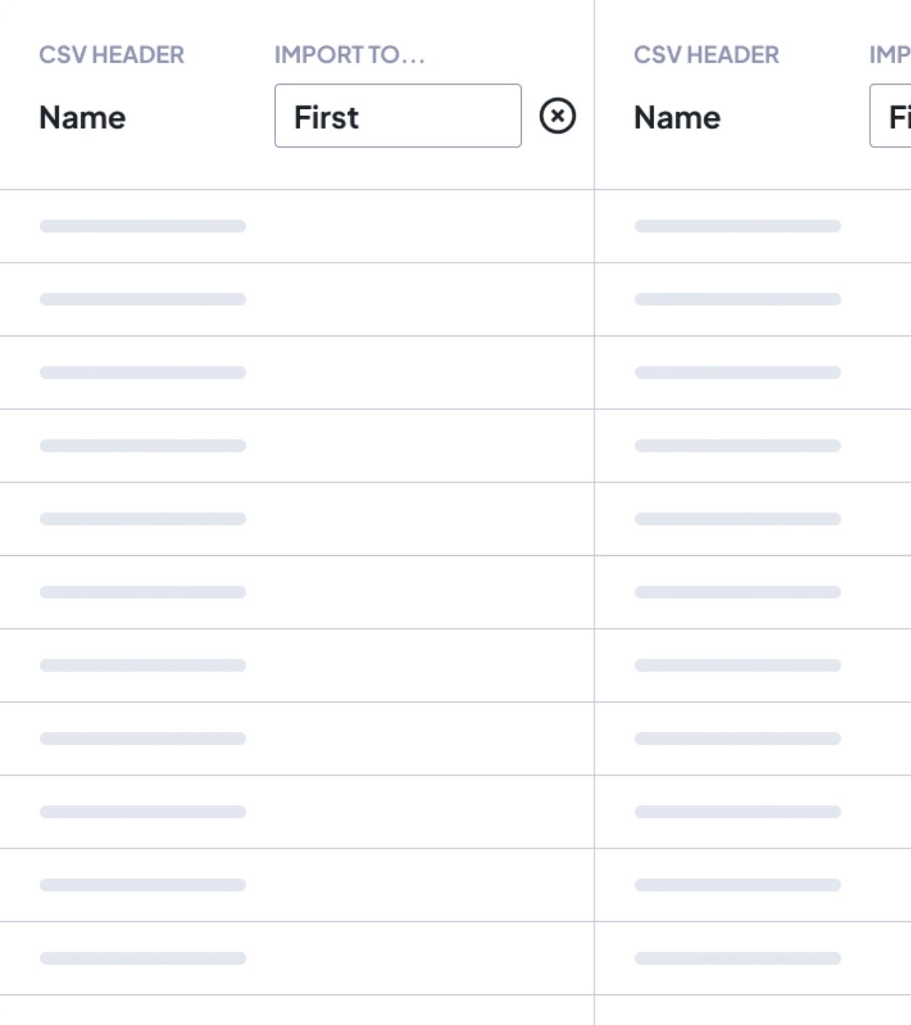 GravityImport field mapping interface