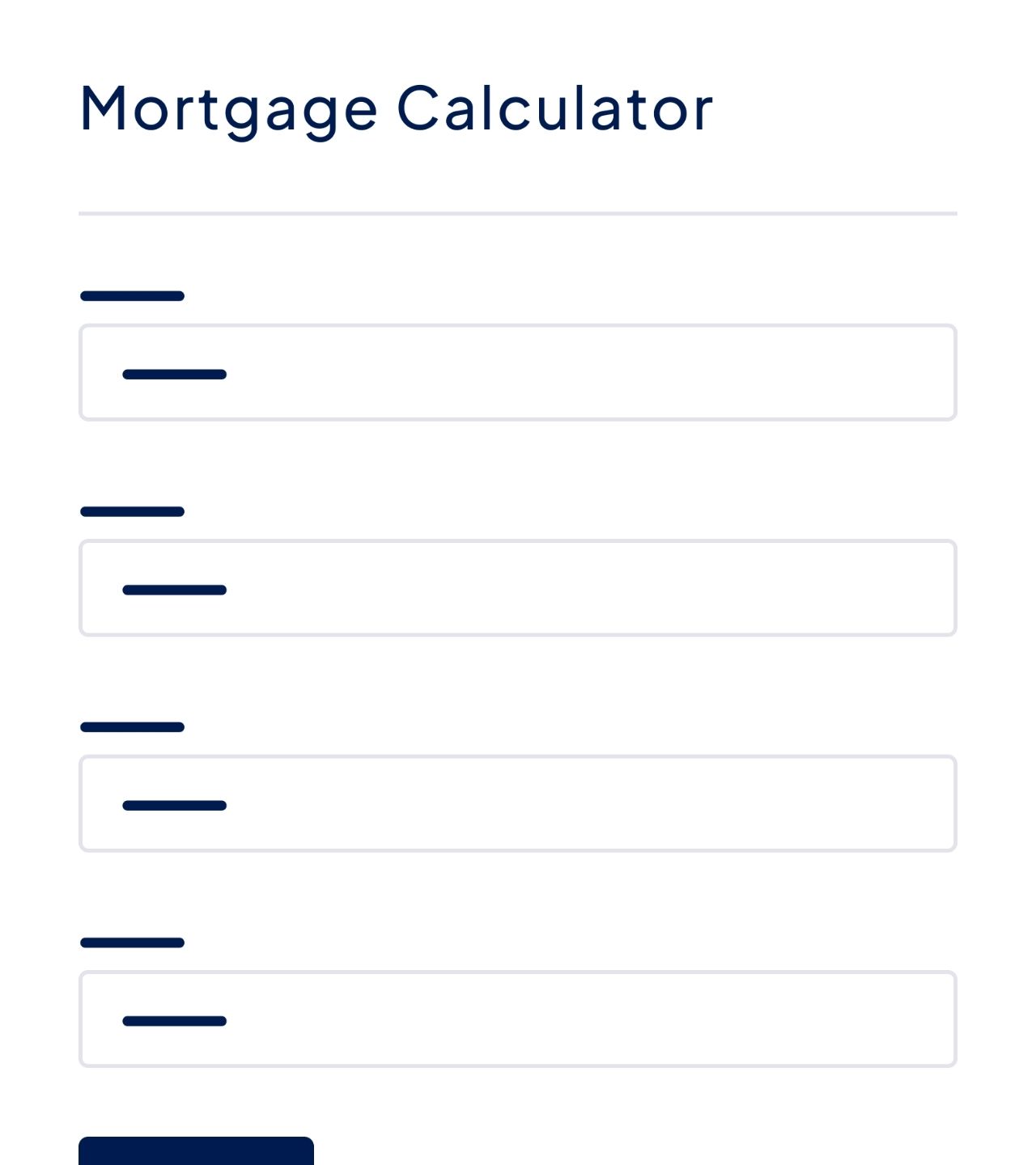 A mortgage calculator form