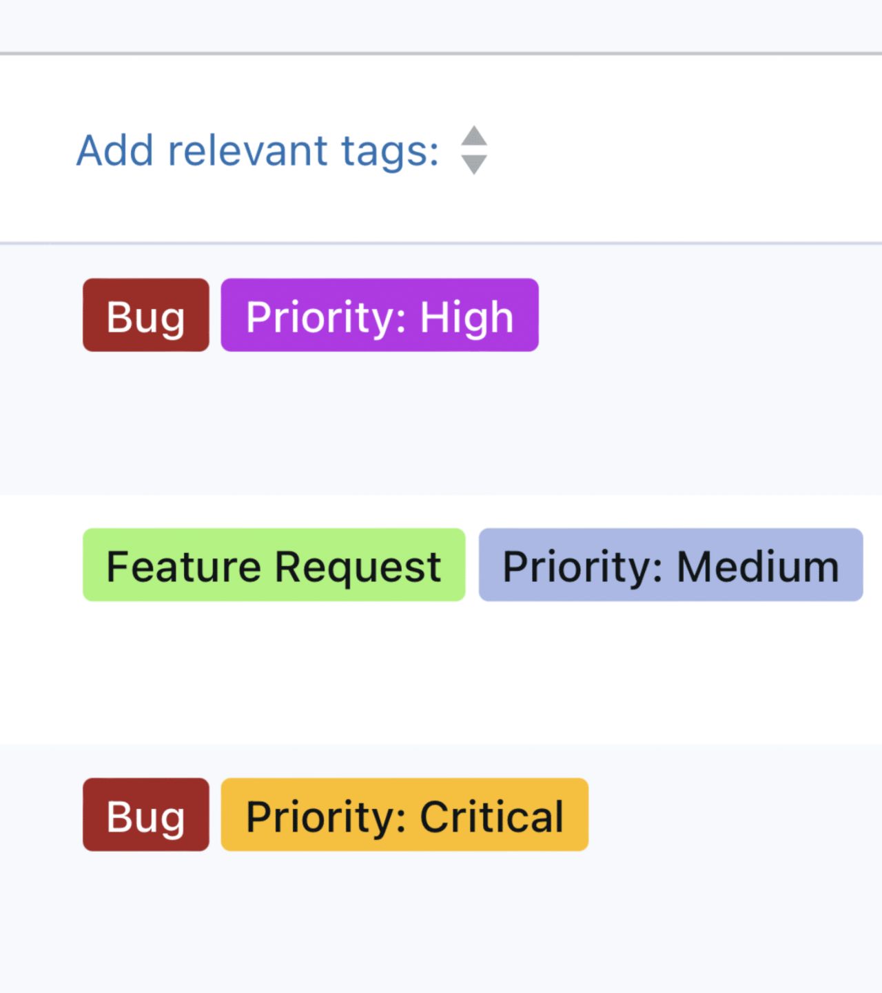 Color-coded tags in the Gravity Forms Entries screen
